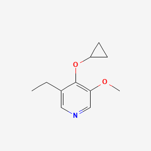 molecular formula C11H15NO2 B14834006 4-Cyclopropoxy-3-ethyl-5-methoxypyridine 