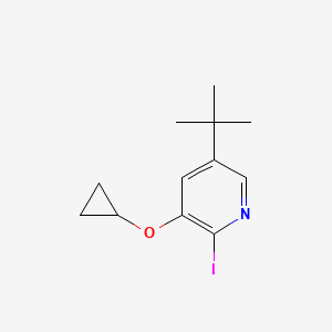 molecular formula C12H16INO B14834010 5-Tert-butyl-3-cyclopropoxy-2-iodopyridine 