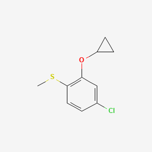 molecular formula C10H11ClOS B14834061 (4-Chloro-2-cyclopropoxyphenyl)(methyl)sulfane 