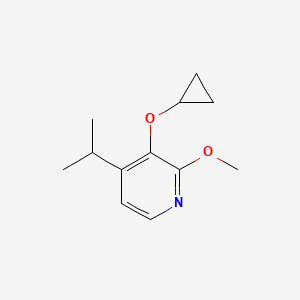 molecular formula C12H17NO2 B14834109 3-Cyclopropoxy-4-isopropyl-2-methoxypyridine 