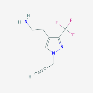 molecular formula C9H10F3N3 B1483414 2-(1-(prop-2-yn-1-yl)-3-(trifluoromethyl)-1H-pyrazol-4-yl)ethan-1-amine CAS No. 2098084-24-1