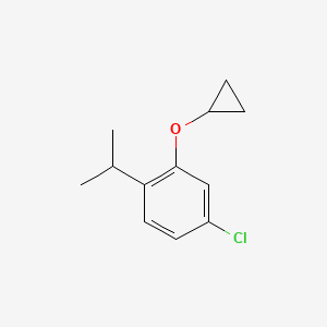 molecular formula C12H15ClO B14834154 4-Chloro-2-cyclopropoxy-1-isopropylbenzene 