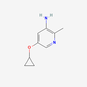 molecular formula C9H12N2O B14834165 5-Cyclopropoxy-2-methylpyridin-3-amine 