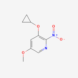 molecular formula C9H10N2O4 B14834175 3-Cyclopropoxy-5-methoxy-2-nitropyridine 