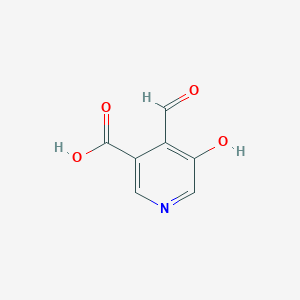 molecular formula C7H5NO4 B14834177 4-Formyl-5-hydroxynicotinic acid 