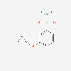 molecular formula C10H13NO3S B14834179 3-Cyclopropoxy-4-methylbenzenesulfonamide 