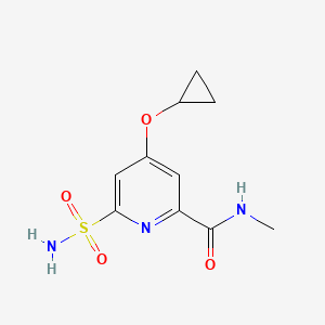 molecular formula C10H13N3O4S B14834193 4-Cyclopropoxy-N-methyl-6-sulfamoylpicolinamide 