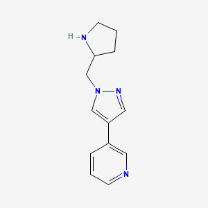 molecular formula C13H16N4 B1483420 3-(1-(pyrrolidin-2-ylmethyl)-1H-pyrazol-4-yl)pyridine CAS No. 2097979-30-9