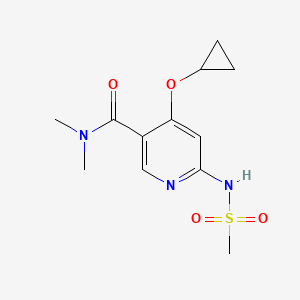 molecular formula C12H17N3O4S B14834207 4-Cyclopropoxy-N,N-dimethyl-6-(methylsulfonamido)nicotinamide 