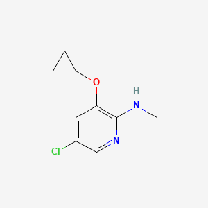 molecular formula C9H11ClN2O B14834210 5-Chloro-3-cyclopropoxy-N-methylpyridin-2-amine 