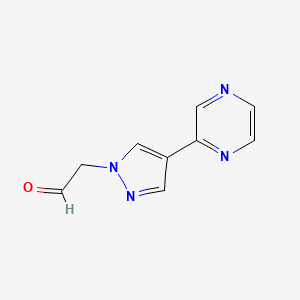 2-(4-(pyrazin-2-yl)-1H-pyrazol-1-yl)acetaldehyde