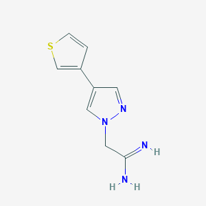 molecular formula C9H10N4S B1483424 2-(4-(噻吩-3-基)-1H-吡唑-1-基)乙酰胺 CAS No. 2098018-97-2