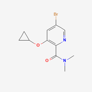 molecular formula C11H13BrN2O2 B14834242 5-Bromo-3-cyclopropoxy-N,N-dimethylpicolinamide 