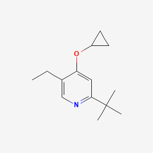 molecular formula C14H21NO B14834249 2-Tert-butyl-4-cyclopropoxy-5-ethylpyridine 