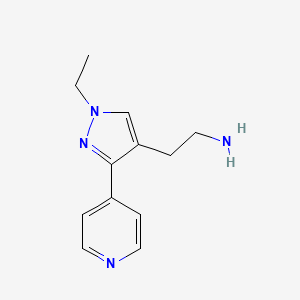 2-(1-ethyl-3-(pyridin-4-yl)-1H-pyrazol-4-yl)ethan-1-amine