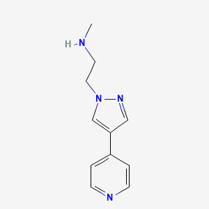 molecular formula C11H14N4 B1483431 N-methyl-2-(4-(pyridin-4-yl)-1H-pyrazol-1-yl)ethan-1-amine CAS No. 2097979-51-4