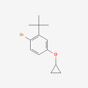 molecular formula C13H17BrO B14834331 1-Bromo-2-tert-butyl-4-cyclopropoxybenzene 