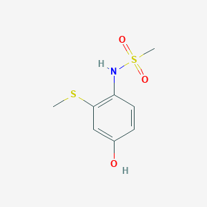 molecular formula C8H11NO3S2 B14834355 N-(4-Hydroxy-2-(methylthio)phenyl)methanesulfonamide 