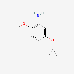 molecular formula C10H13NO2 B14834363 5-Cyclopropoxy-2-methoxyaniline 