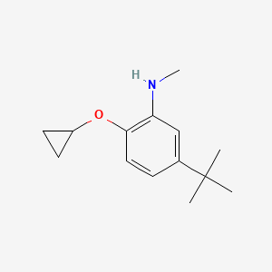 molecular formula C14H21NO B14834385 5-Tert-butyl-2-cyclopropoxy-N-methylaniline 