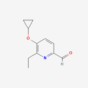 molecular formula C11H13NO2 B14834400 5-Cyclopropoxy-6-ethylpicolinaldehyde 