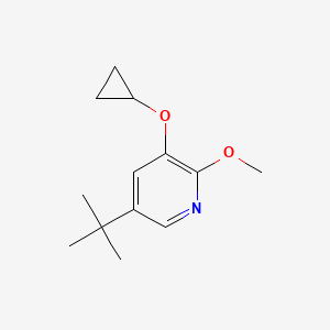 molecular formula C13H19NO2 B14834407 5-Tert-butyl-3-cyclopropoxy-2-methoxypyridine 