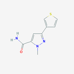 molecular formula C9H9N3OS B1483444 1-methyl-3-(thiophen-3-yl)-1H-pyrazole-5-carboxamide CAS No. 2098070-37-0