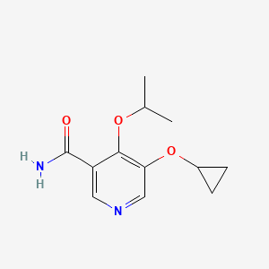 molecular formula C12H16N2O3 B14834447 5-Cyclopropoxy-4-isopropoxynicotinamide 