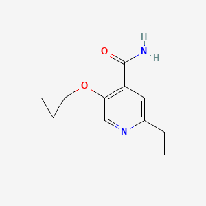 molecular formula C11H14N2O2 B14834458 5-Cyclopropoxy-2-ethylisonicotinamide 