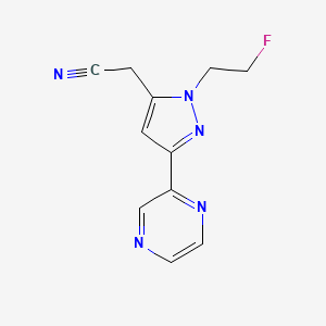 2-(1-(2-fluoroethyl)-3-(pyrazin-2-yl)-1H-pyrazol-5-yl)acetonitrile