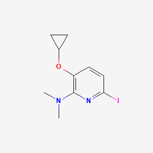 molecular formula C10H13IN2O B14834461 3-Cyclopropoxy-6-iodo-N,N-dimethylpyridin-2-amine 