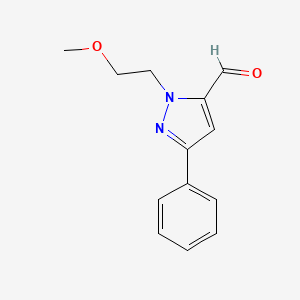 molecular formula C13H14N2O2 B1483450 1-(2-methoxyethyl)-3-phenyl-1H-pyrazole-5-carbaldehyde CAS No. 2098068-50-7