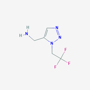 molecular formula C5H7F3N4 B14834518 [1-(2,2,2-Trifluoroethyl)-1H-1,2,3-triazol-5-YL]methylamine 