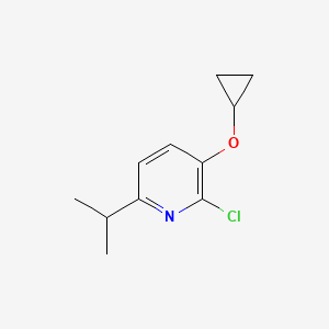 molecular formula C11H14ClNO B14834528 2-Chloro-3-cyclopropoxy-6-isopropylpyridine 