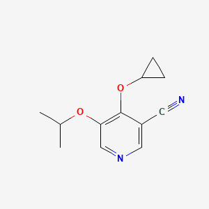 molecular formula C12H14N2O2 B14834538 4-Cyclopropoxy-5-isopropoxynicotinonitrile 