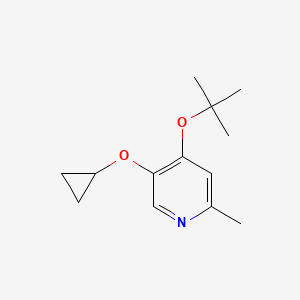 molecular formula C13H19NO2 B14834539 4-Tert-butoxy-5-cyclopropoxy-2-methylpyridine 