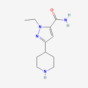 molecular formula C11H18N4O B1483454 1-乙基-3-(哌啶-4-基)-1H-吡唑-5-甲酰胺 CAS No. 2092548-18-8