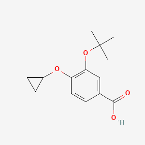 molecular formula C14H18O4 B14834556 3-Tert-butoxy-4-cyclopropoxybenzoic acid 