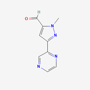 1-methyl-3-(pyrazin-2-yl)-1H-pyrazole-5-carbaldehyde