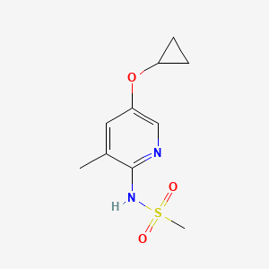 molecular formula C10H14N2O3S B14834584 N-(5-Cyclopropoxy-3-methylpyridin-2-YL)methanesulfonamide 