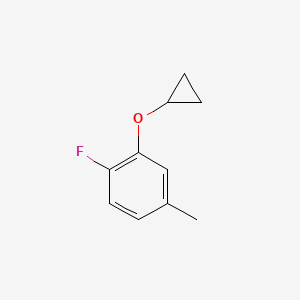 molecular formula C10H11FO B14834586 2-Cyclopropoxy-1-fluoro-4-methylbenzene 