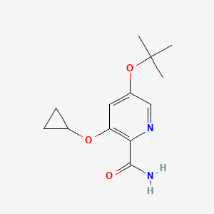 molecular formula C13H18N2O3 B14834587 5-Tert-butoxy-3-cyclopropoxypicolinamide 