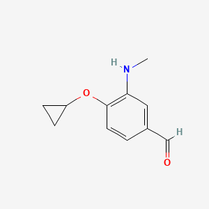 molecular formula C11H13NO2 B14834599 4-Cyclopropoxy-3-(methylamino)benzaldehyde 