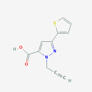 molecular formula C11H8N2O2S B1483460 1-(prop-2-yn-1-yl)-3-(thiophen-2-yl)-1H-pyrazole-5-carboxylic acid CAS No. 2092050-25-2
