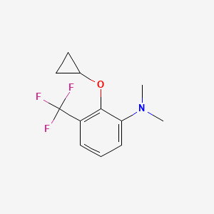 molecular formula C12H14F3NO B14834606 2-Cyclopropoxy-N,N-dimethyl-3-(trifluoromethyl)aniline 