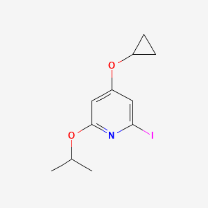 molecular formula C11H14INO2 B14834618 4-Cyclopropoxy-2-iodo-6-isopropoxypyridine 