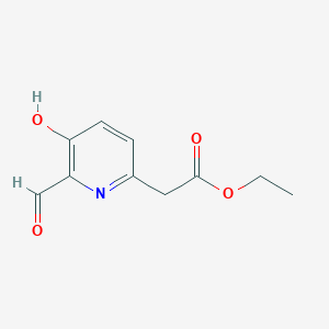 molecular formula C10H11NO4 B14834624 Ethyl (6-formyl-5-hydroxypyridin-2-YL)acetate 