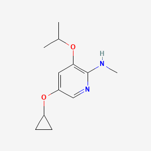 molecular formula C12H18N2O2 B14834656 5-Cyclopropoxy-3-isopropoxy-N-methylpyridin-2-amine 