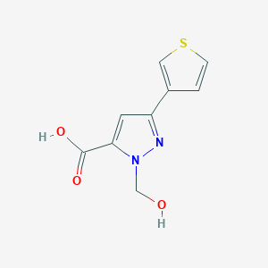 molecular formula C9H8N2O3S B1483466 1-(hydroxymethyl)-3-(thiophen-3-yl)-1H-pyrazole-5-carboxylic acid CAS No. 2092628-67-4