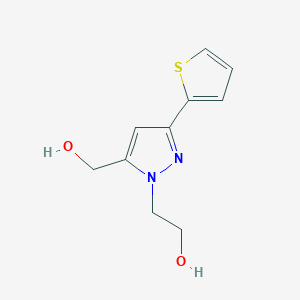 molecular formula C10H12N2O2S B1483469 2-(5-(hydroxymethyl)-3-(thiophen-2-yl)-1H-pyrazol-1-yl)ethan-1-ol CAS No. 2098131-09-8